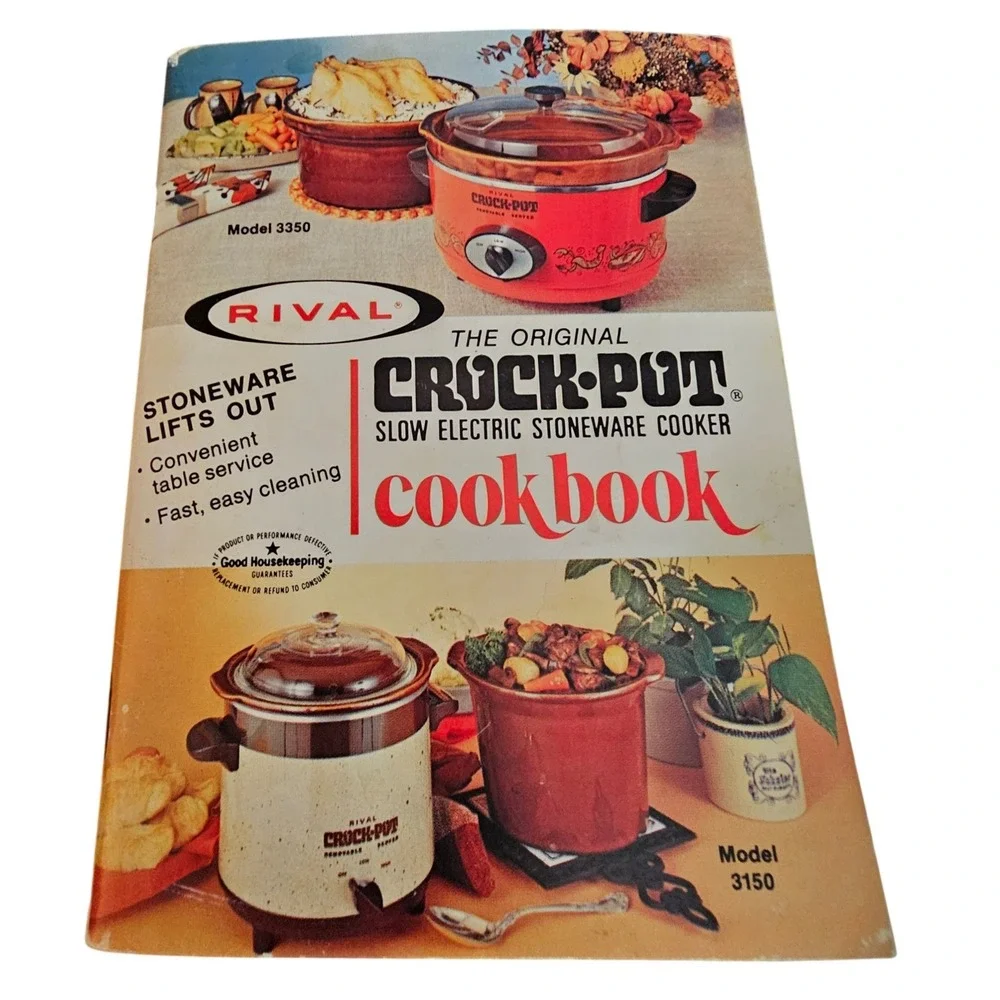 Vintage Rival Crock-Pot Slow Electric Stoneware Cooker Cookbook Recipes
